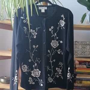 Dressbarn Black Knit Cardigan